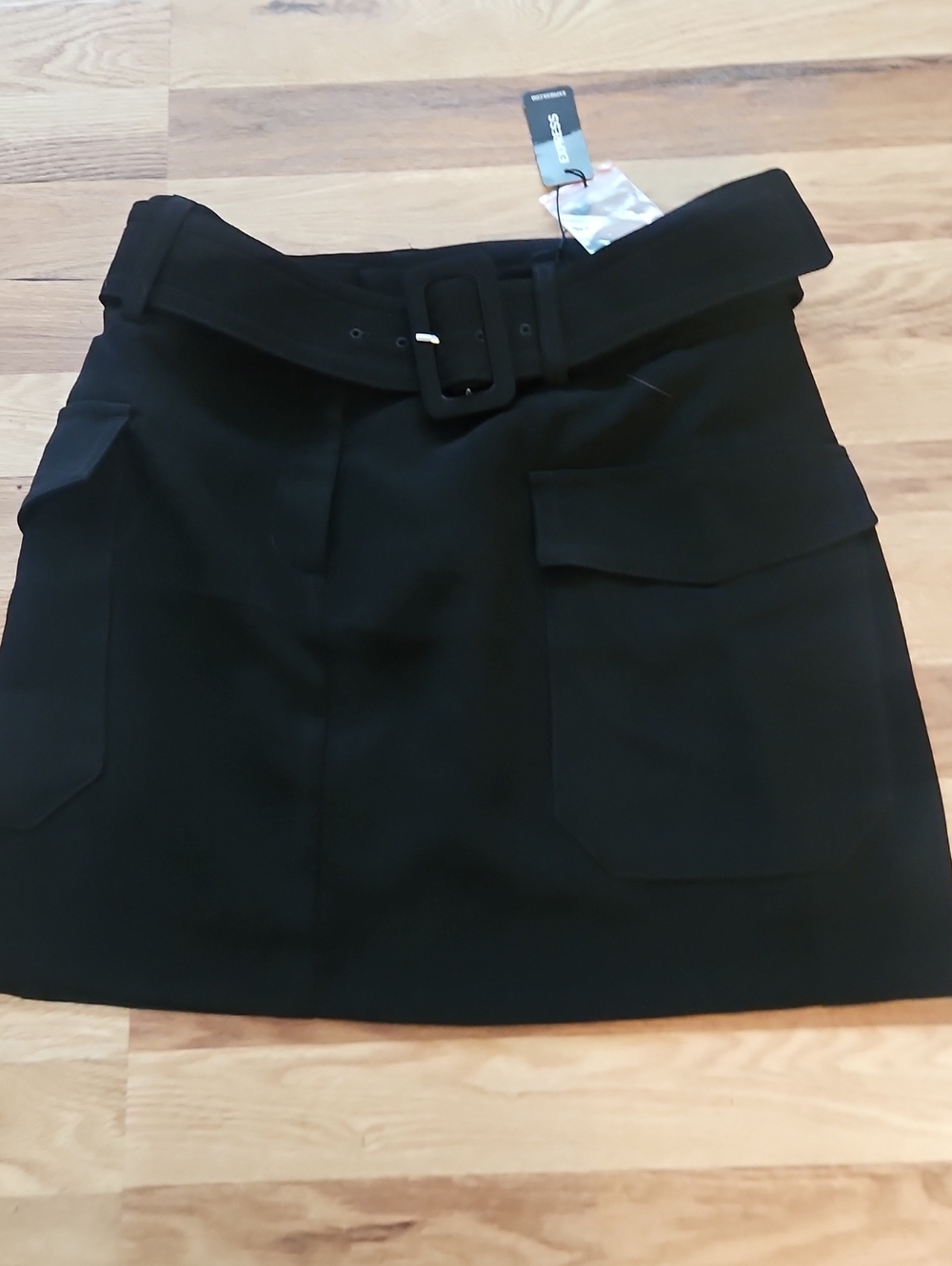 Express Black Belted Cargo Mini Skirt Size 6 New With Tags